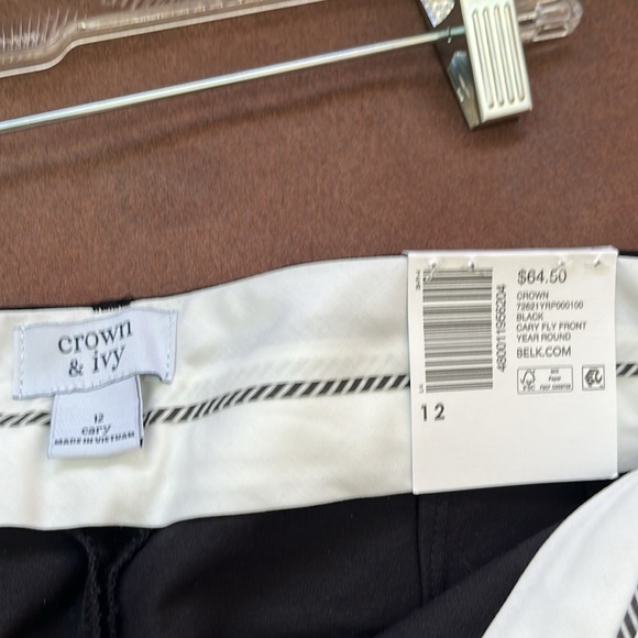 Crown & Ivy “Cary” Black ladies dress pants Size 12 inseam 29 NWT - Picture 3 of 6